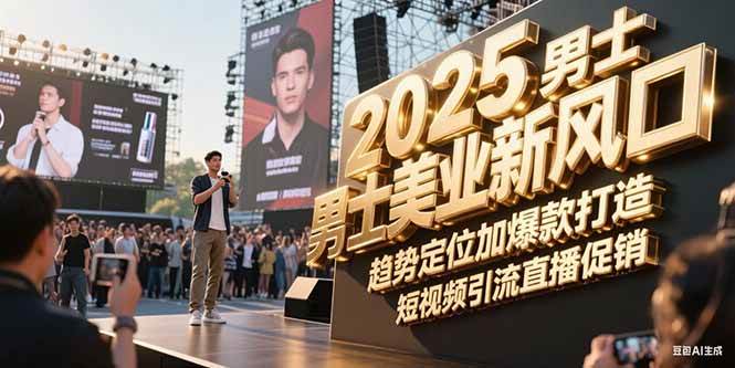 (6.24)2025男士美业新风口，趋势定位加爆款打造，短视频引流直播促销